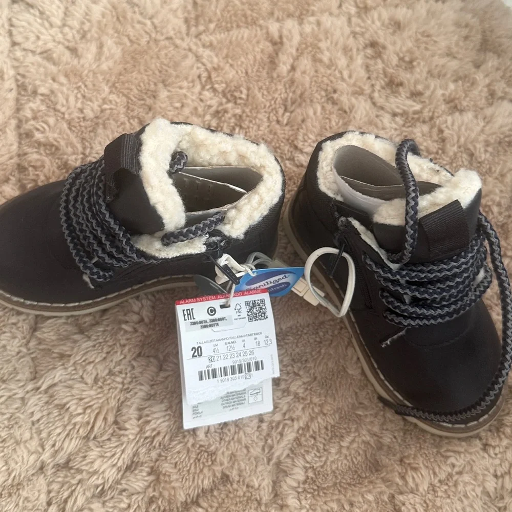 Zara Kids Toddler/Baby Boots NWT Navy Blue, Lined Size 4 1/2